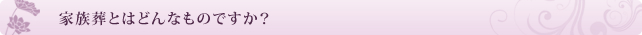 家族葬とはどんなものですか?